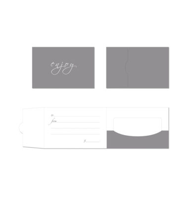 GCH304 Gray Enjoy Side Fold Gift Card Holder