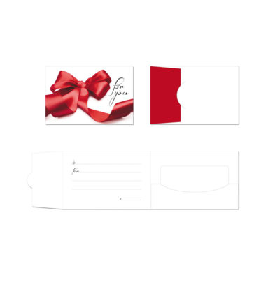 GCH309 Red Ribbon For You Side Fold Gift Card Holder