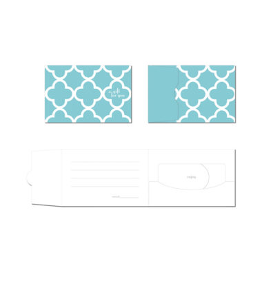 GCH343 Blue Lattice Side Fold Gift Card Holder