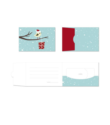 GCH348 - Holiday Bird Side Fold Gift Card Holder