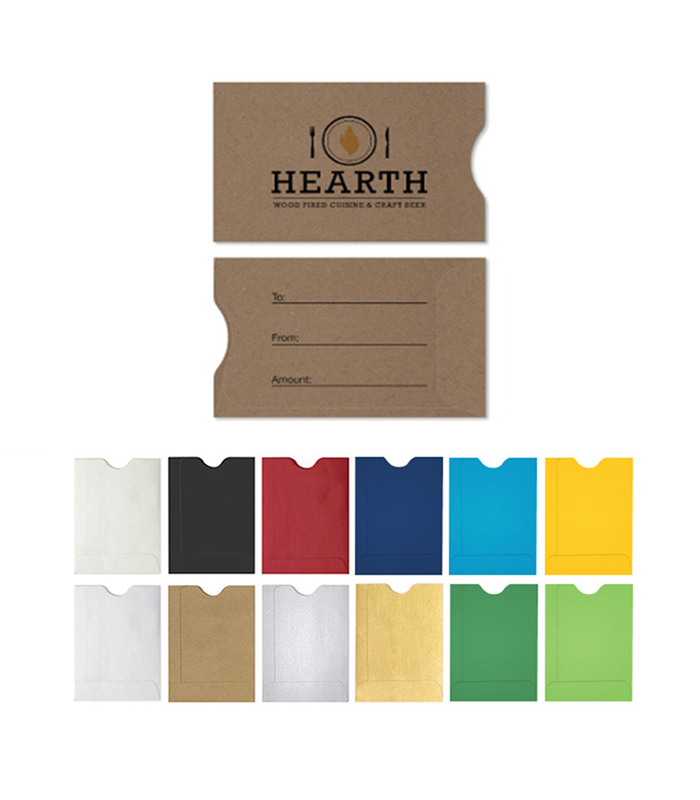 Custom Printed Gift Card Sleeve (1 or 2 Color) eCard Systems