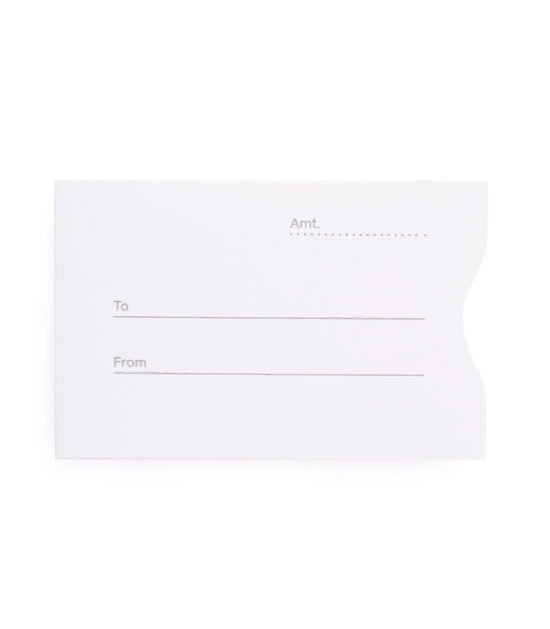 SGCS002 - Plain White Gift Card Sleeve